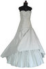 Brautmode Couture - pompöses farbiges Brautkleid in silber-grau mit langer schlepper und aufwendiger Corsage